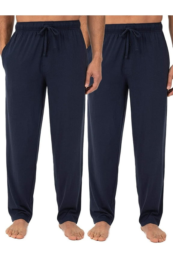 Men's Extended Sizes Jersey Knit Sleep Pant, Navy/Navy 2-Pack, 2X Plus