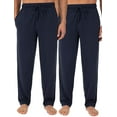 thumbnail image 1 of Fruit of the Loom Men's Extended Sizes Jersey Knit Sleep Pant, Navy/Navy 2-pack, 6X Plus, 1 of 6