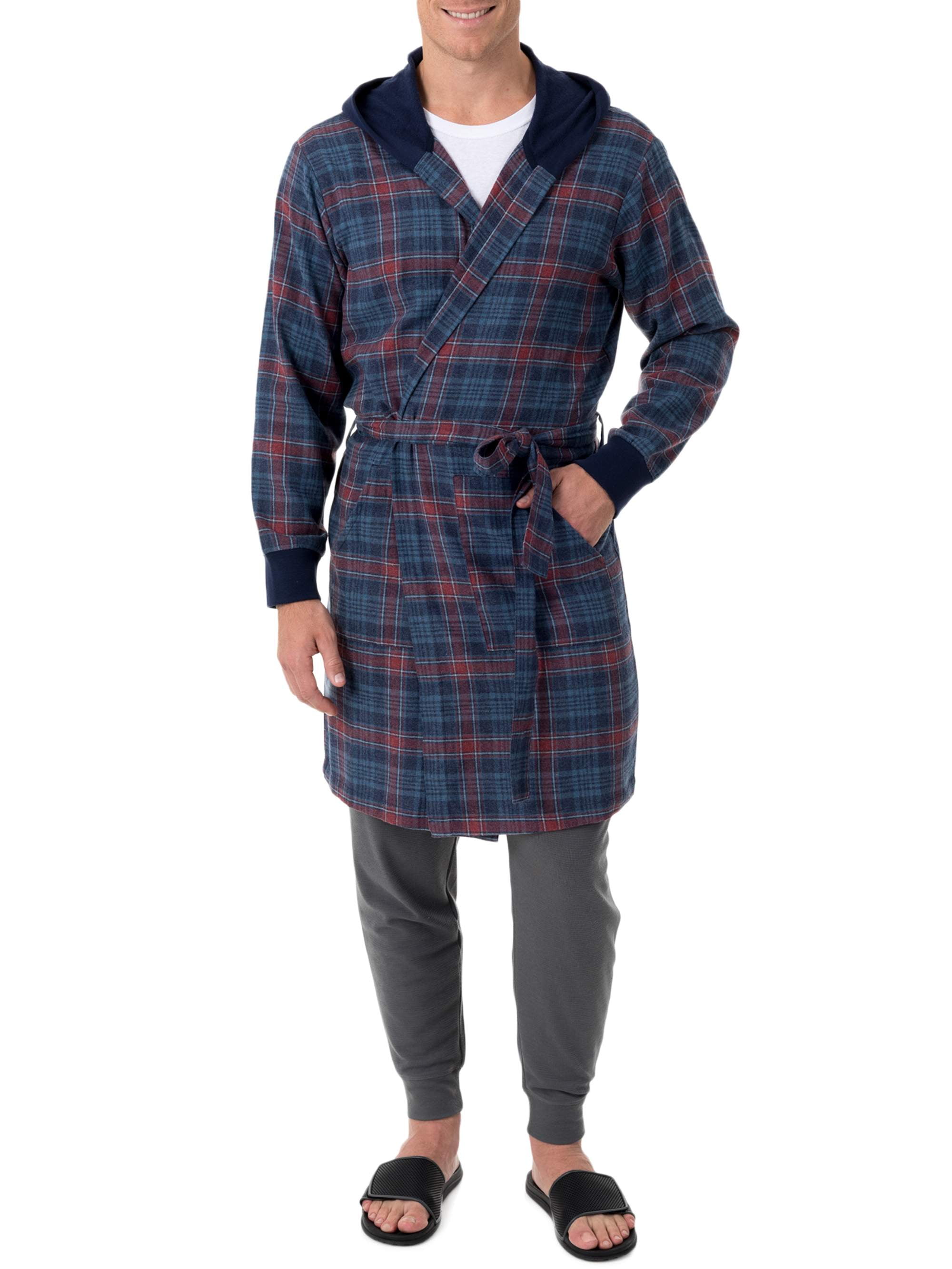 Fruit of the Loom Men's Flannel Hooded Robe