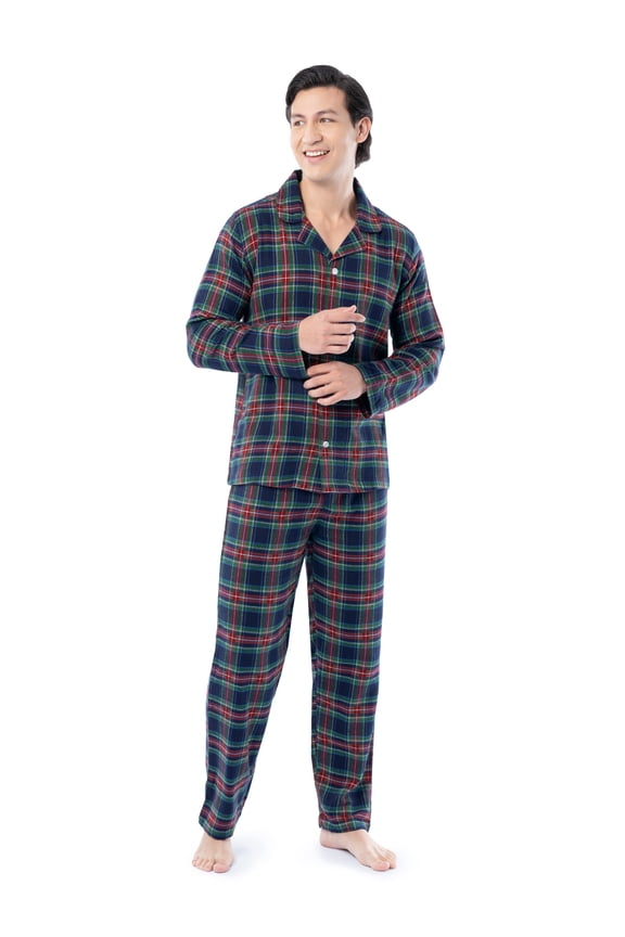 Men's Flannel Top and Bottom Pajama Set, Sizes S-5XL