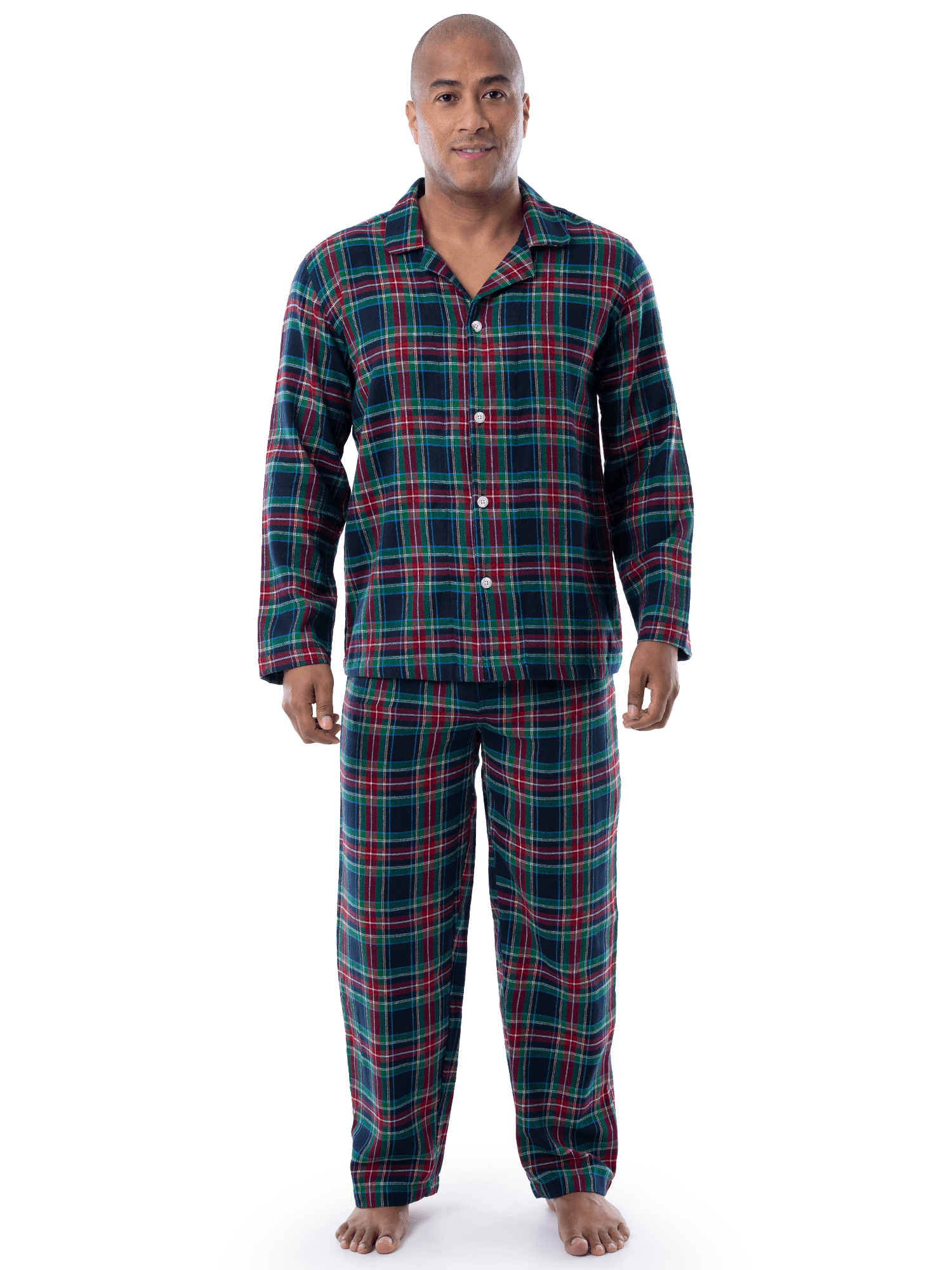 Fruit of the Loom Men s Flannel Pajama Top and Bottom Pajama Set Walmart