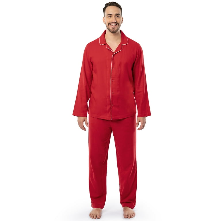 Fruit of the Loom Men s Flannel Top and Bottom Pajama Set Sizes S 5XL Walmart