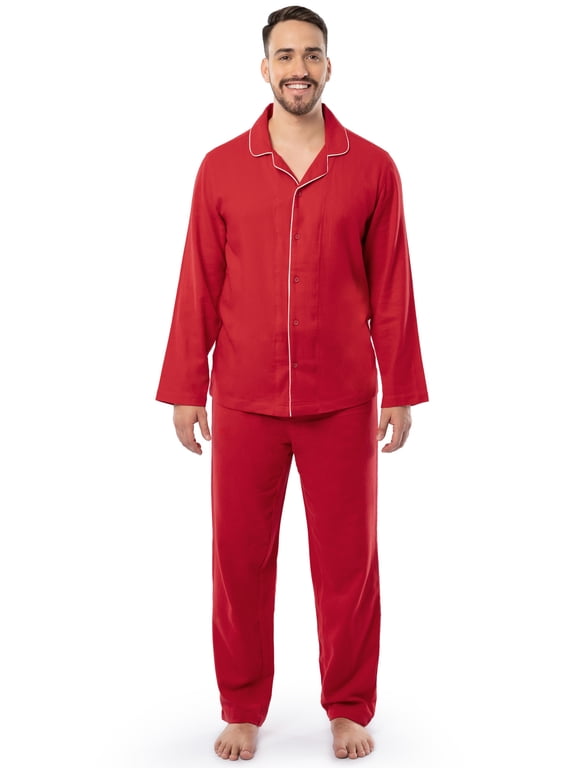 Men's Flannel Top and Bottom Pajama Set, Sizes S-5XL