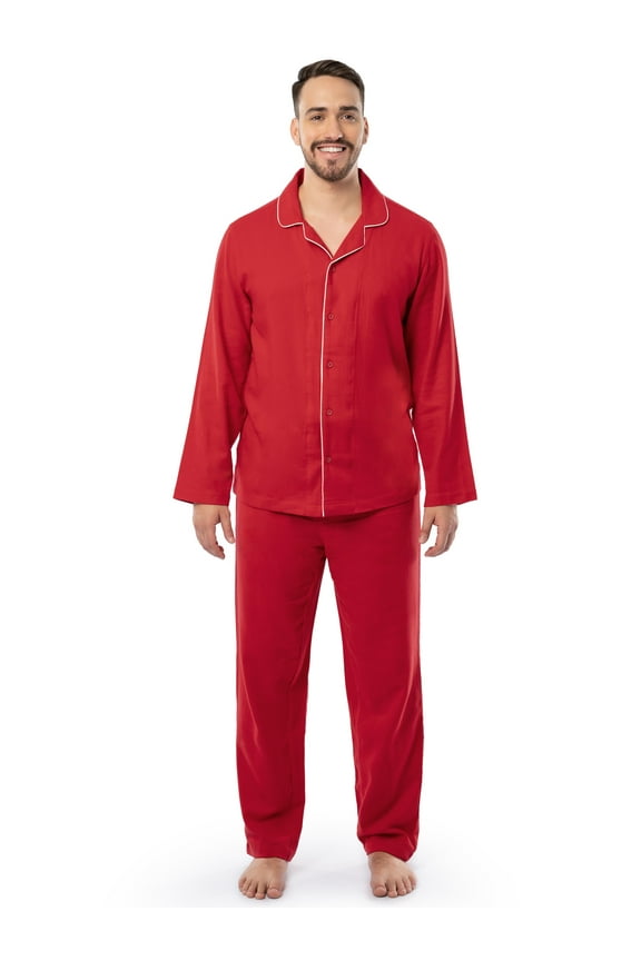 Men's Flannel Top and Bottom Pajama Set, Sizes S-5XL