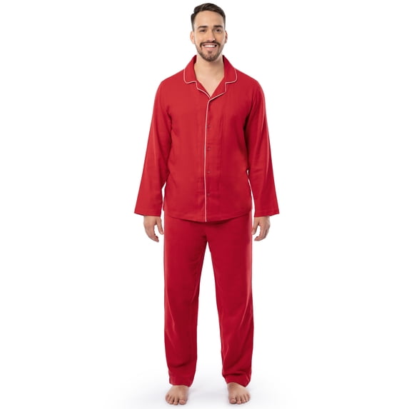 Fruit of the Loom Men's Flannel Top and Bottom Pajama Set, Sizes S-5XL