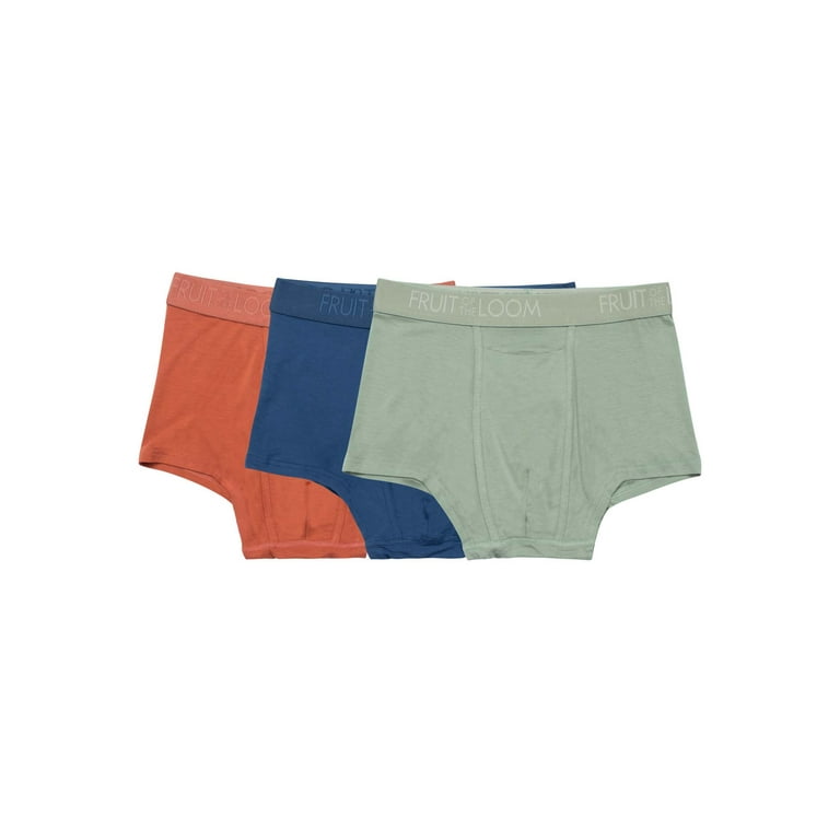 Fruit of the Loom Men's Fruitful Threads Trunk Boxer Briefs, 3 Pack 
