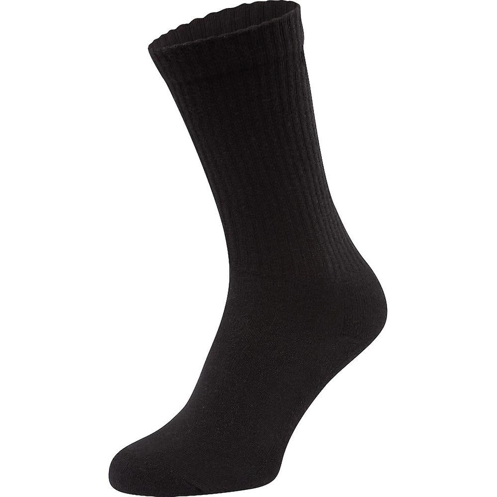 Fruit of the Loom Men's Durable Cushioned Black Crew Socks, 6Pack, Size 612, 84 Cotton, 14