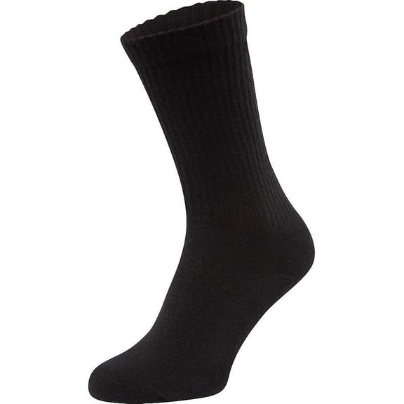 Fruit of the Loom Men's Full Cushion Black Crew Socks 6-Pack Size 6-12