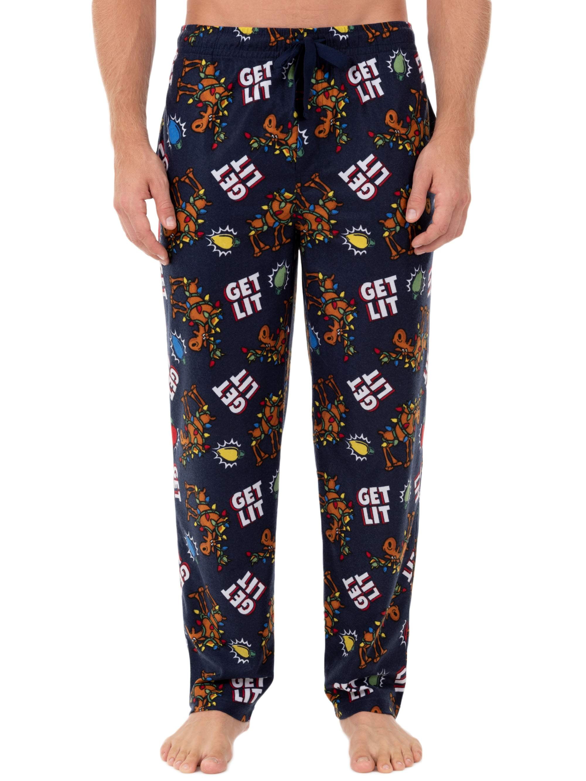 Fruit of the Loom Men's Holiday Print Super Soft Microfleece Pajama