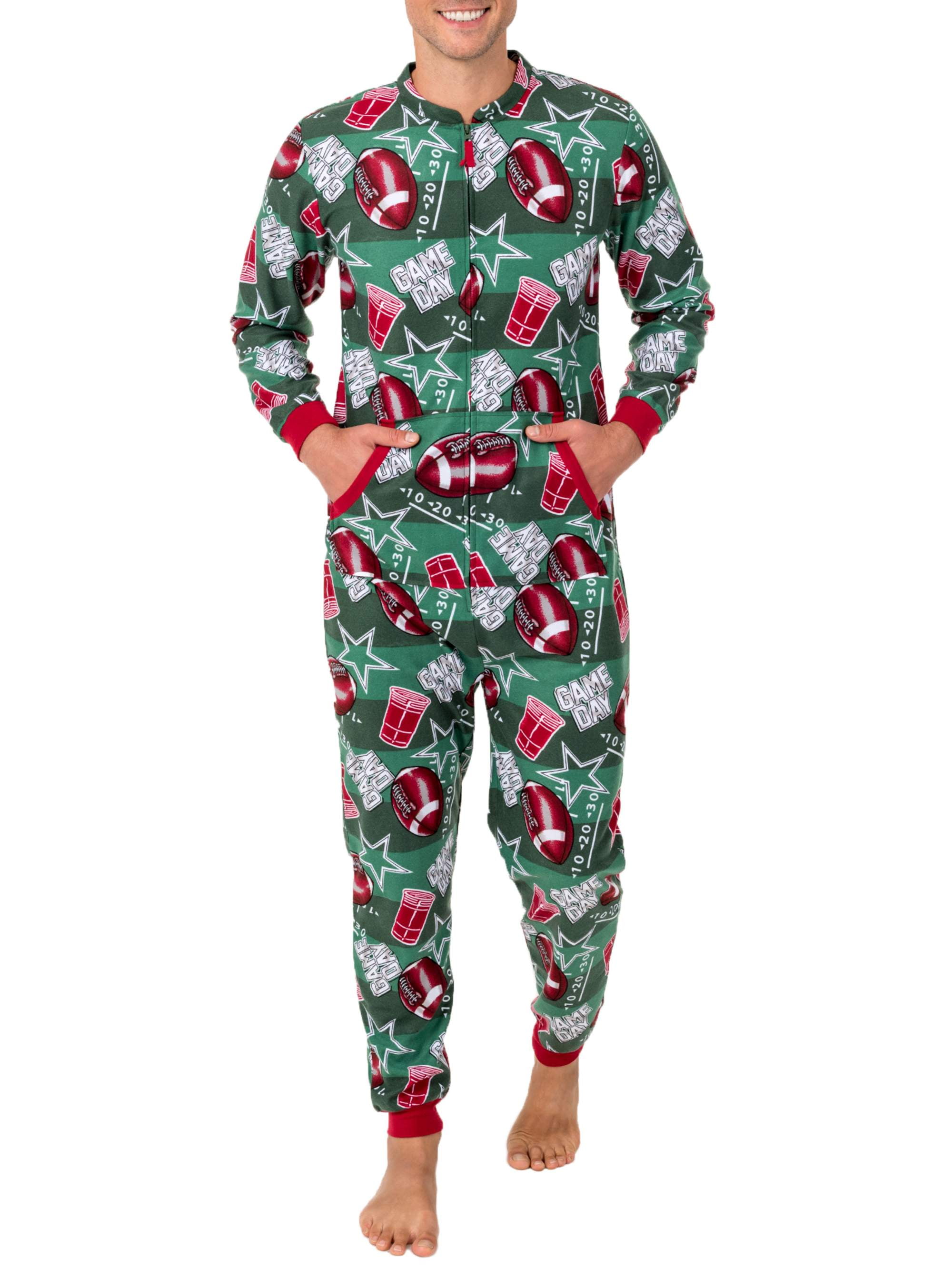 Fruit of the Loom Men's Holiday Print Super Soft Microfleece Union Suit ...