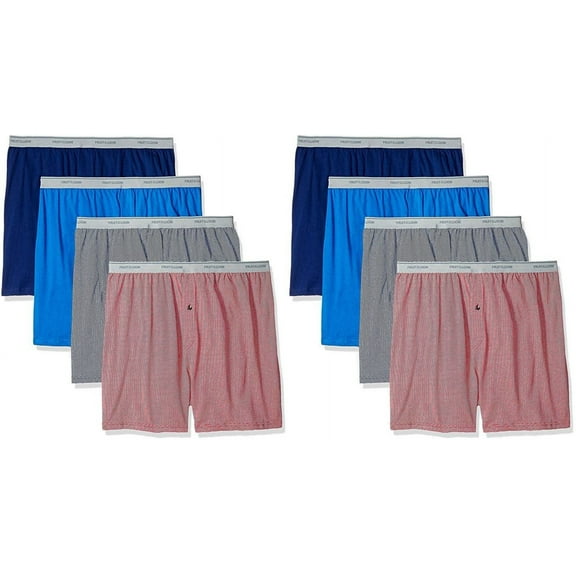 Fruit of the Loom Men's Knit Boxers 2X-3X Soft Stretch 8PK 1st Quality Underwear