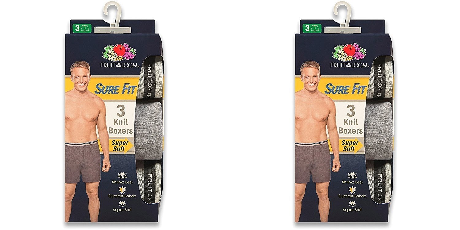 3 Pk Fruit of the Loom Men's 360 Stretch Cooling Loose Fit