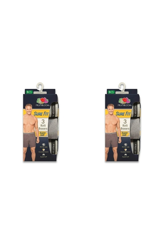 Men's Knit Boxers 6-pack SURE FIT Size 2X 44-46