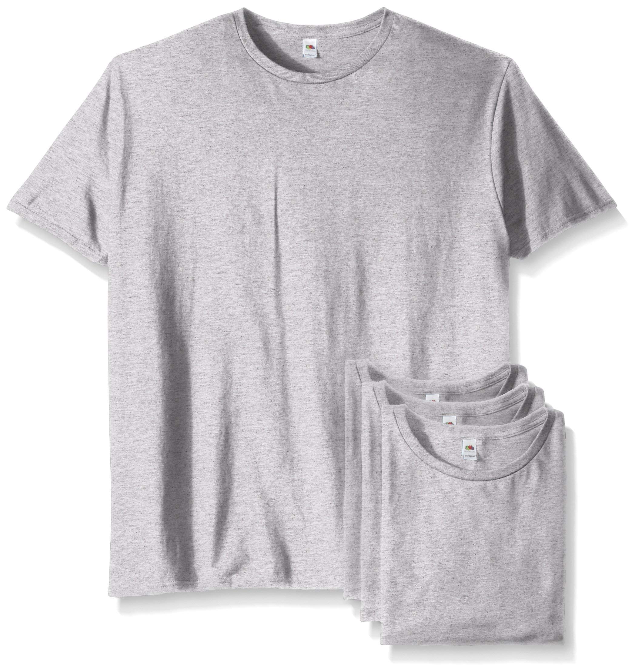 Fruit of the Loom Mens Sofspun Crewneck T-Shirt SF45R, S, Charcoal ...