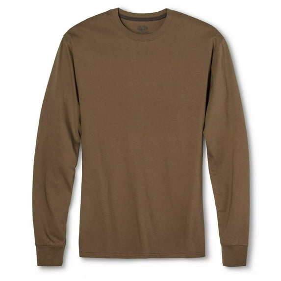 Fruit of the Loom Men's Long Sleeve Crew Neck T-Shirt Kelp Charcoal XL