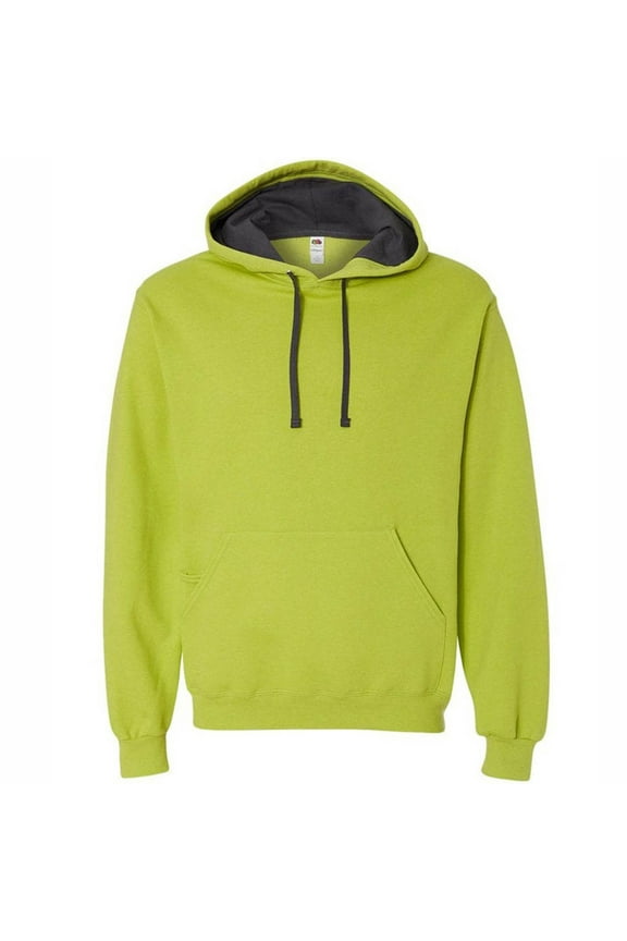 Men's Long Sleeve Pullover Hoodie Neon Green S