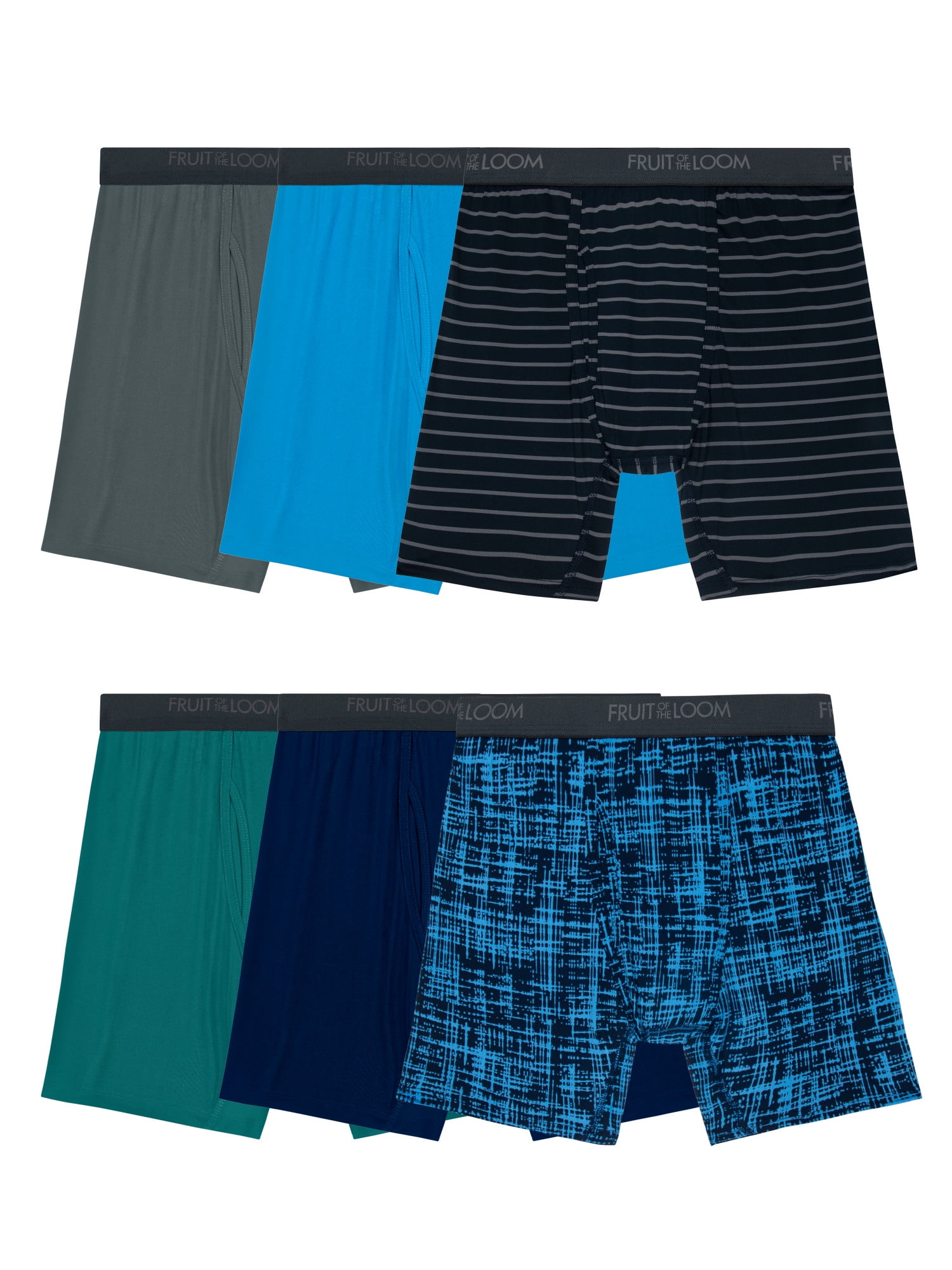 Fruit of the Loom Men's MicroStretch Boxer Briefs, 6Pack, Sizes S3XL