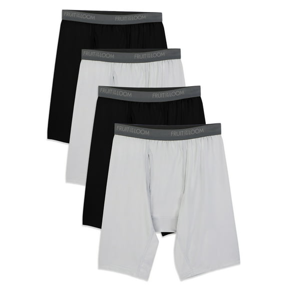 Fruit of the Loom Men's Micro-Stretch Long Leg Boxer Briefs, 4-Pack