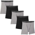 thumbnail image 1 of Fruit of the Loom Men's No Ride Up Boxer Brief, Black/Gray 5-Pack, Large, 1 of 1