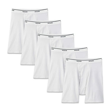 Fruit of the Loom Men's No Ride Up Boxer Brief Traditional Fly Large White - Traditional Fly
