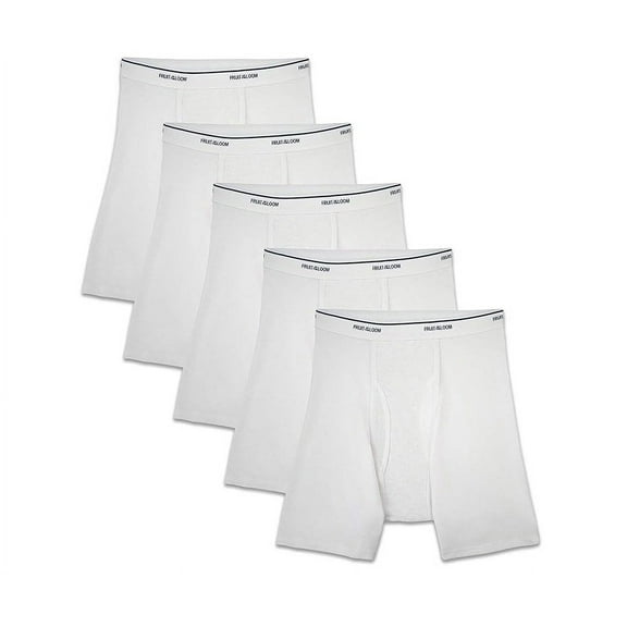 Fruit of the Loom Men's No Ride Up Cool Zone Boxer Briefs, White - Small, 5 Pack