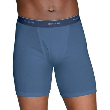 Fruit of the Loom Men's No Ride Up Traditional Fly Assorted Boxer Briefs Pack of 3, XL