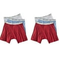 thumbnail image 1 of Fruit of the Loom Men's No Ride Up Traditional Fly Boxer Briefs, Assorted - Large, 6 Pack, 1 of 8