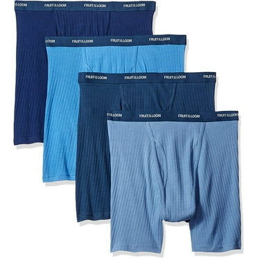 Fruit of the Loom Men's Boxer Briefs (Pack of 4), Assorted Solids, XXX-Large