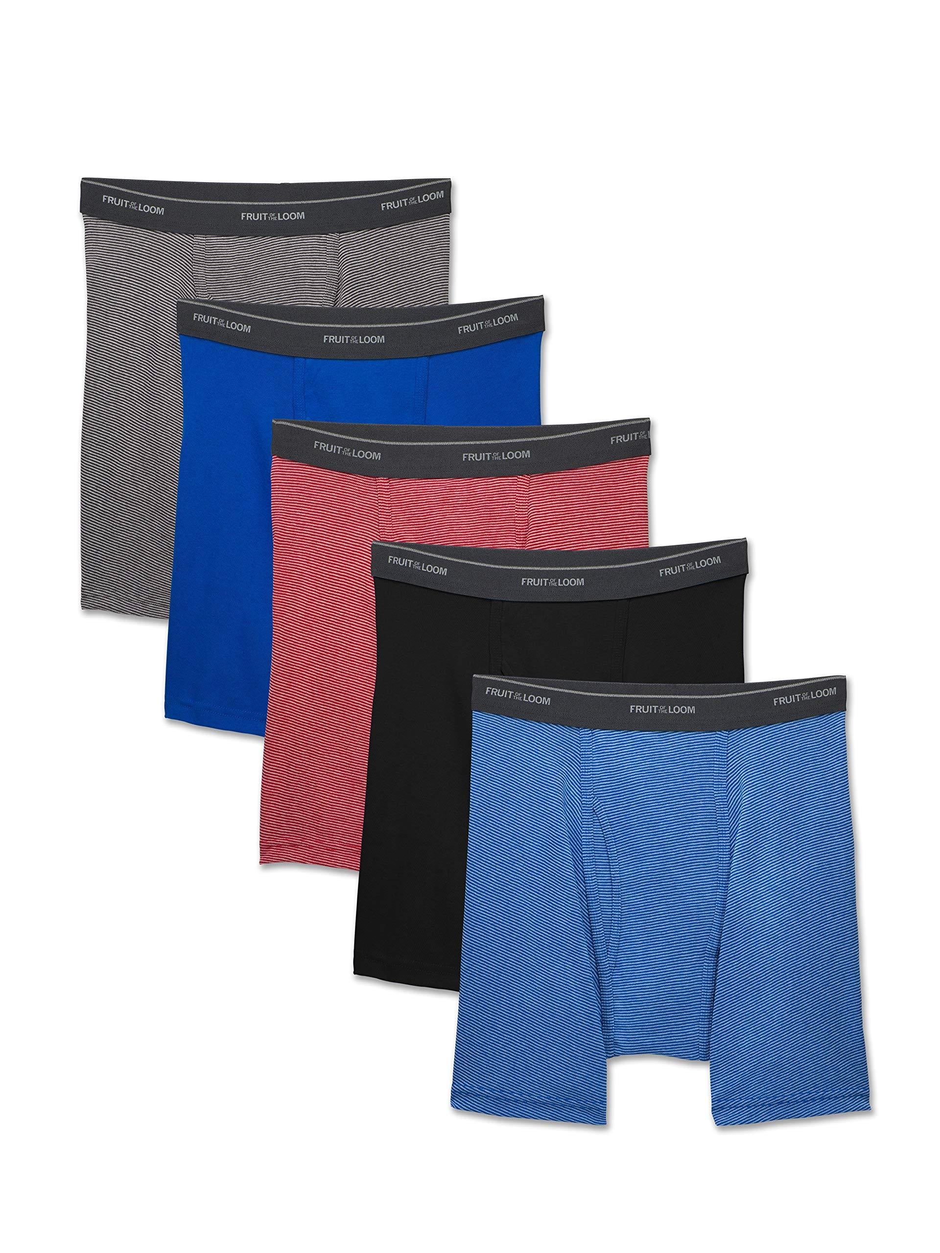 Fruit of the Loom Men's No Ride Up Traditional Fly Strip/Assorted Boxer ...