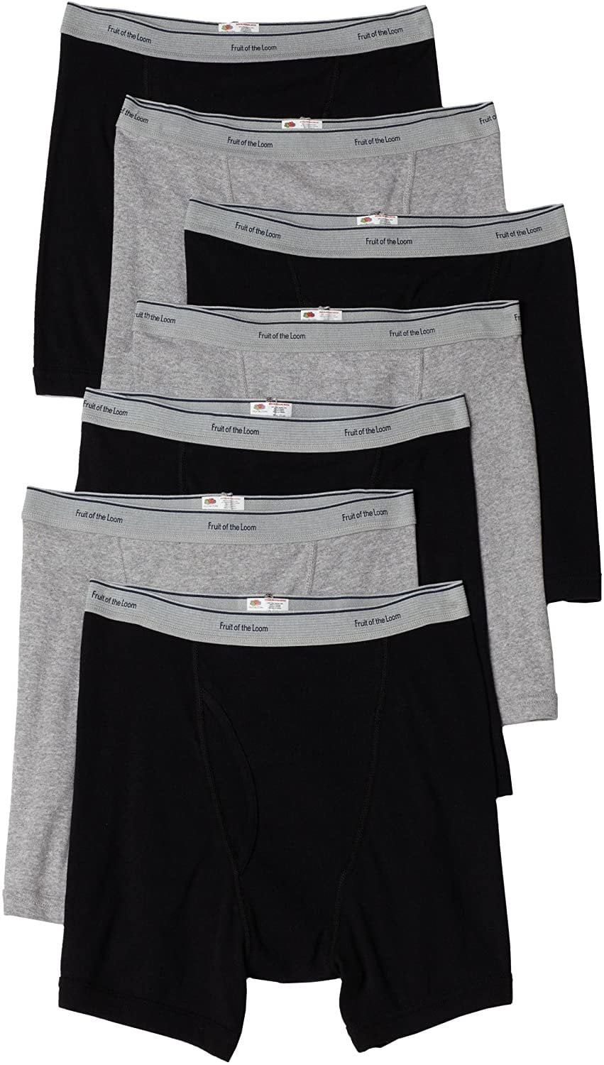 Fruit Of The Loom Men's No Ride Up Boxer Briefs – 6-Pack, Soft Cotton Blend, Comfort Fit Briefs - View #5