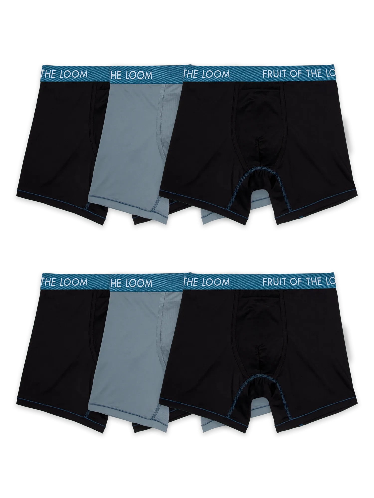 Fruit of the Loom Men's Performance Boxer Briefs - Cooling Mesh Zones, Quick Dry, Odor Control, 6-Pack Value Bundle