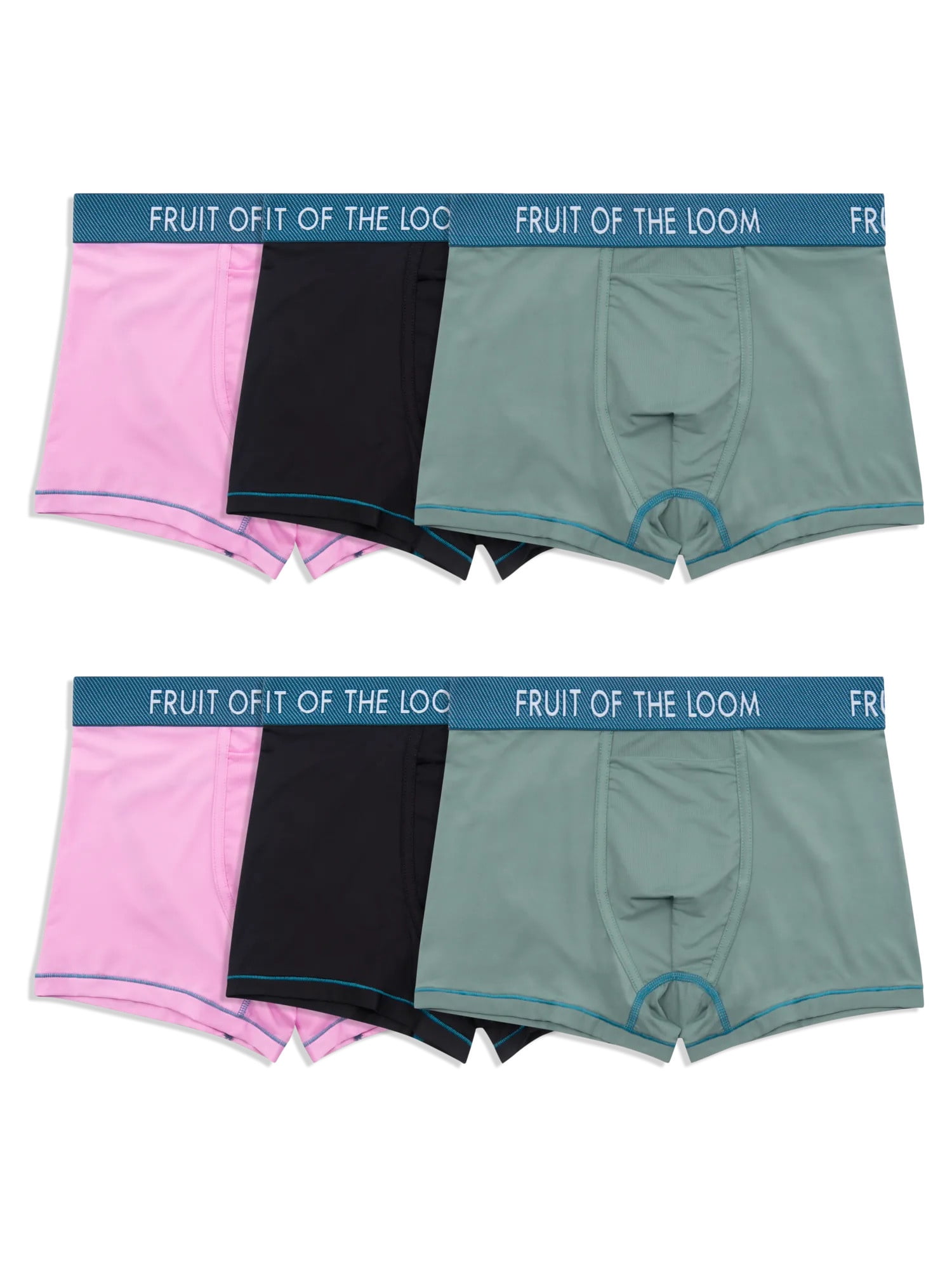 Fruit of the Loom Men’s Performance Boxer Briefs – 6-Pack Cooling Mesh