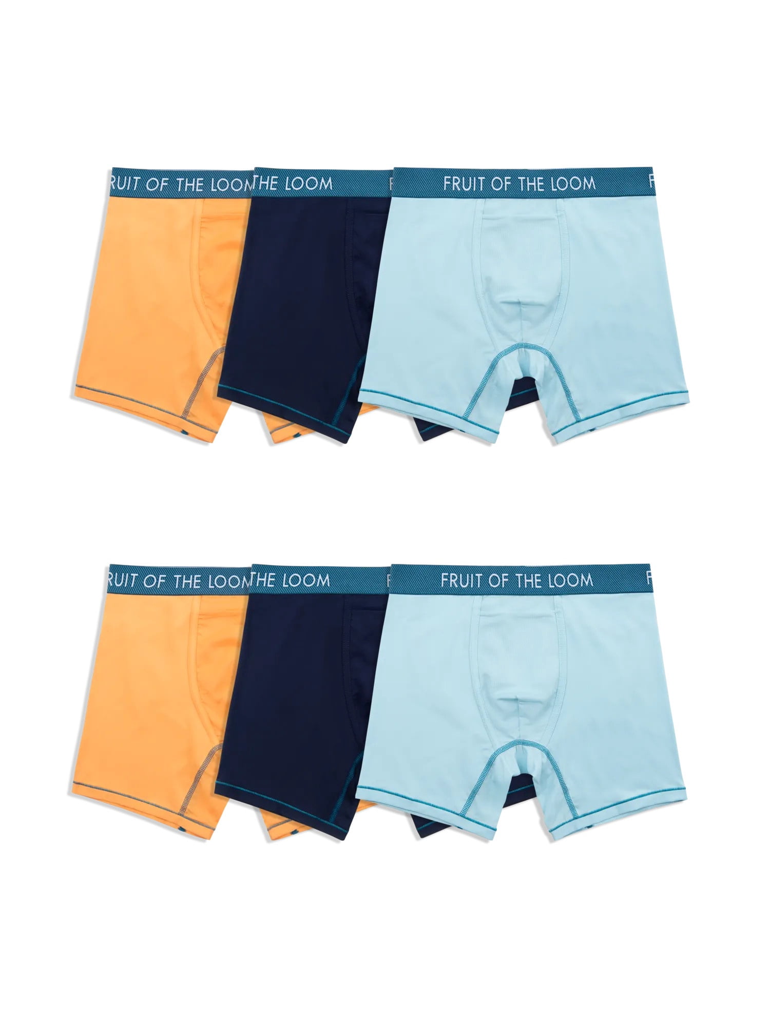 Fruit of the Loom Men's Performance Boxer Briefs - Cooling Mesh Zones, Quick Dry, Odor Control, 6-Pack Value Bundle