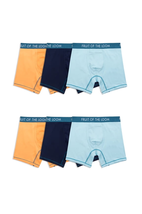 Men's Performance Boxer Briefs - Cooling Mesh Zones, Quick Dry, Odor Control, 6-Pack Value Bundle