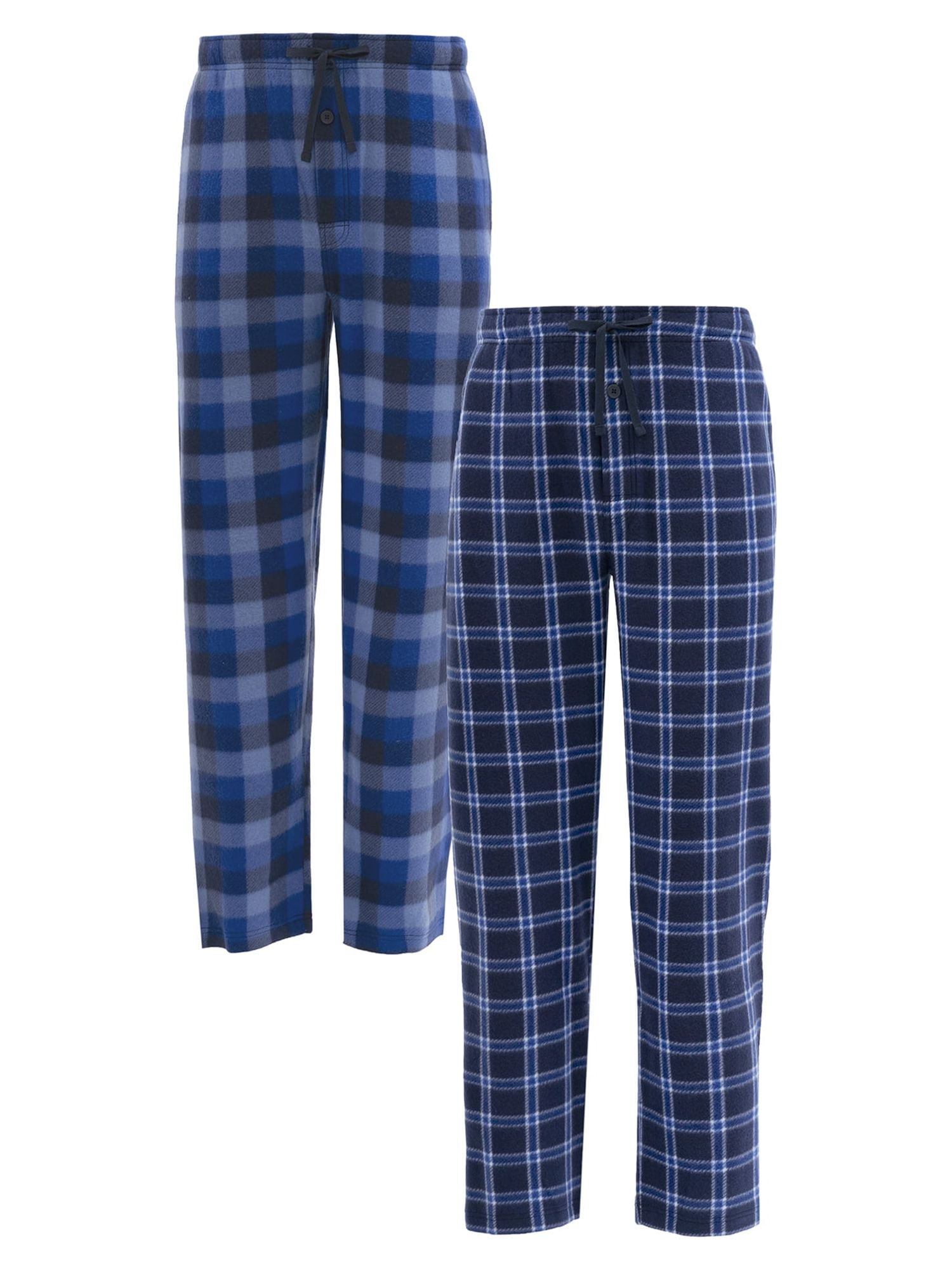 Fruit of the Loom Men's Plaid Fleece Pajama Pant 2-Pack Bundle ...