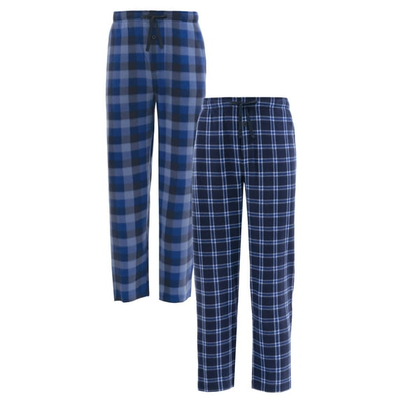 Fruit of the Loom Men's Plaid Fleece Pajama Pant 2-Pack, Sizes S-5XL