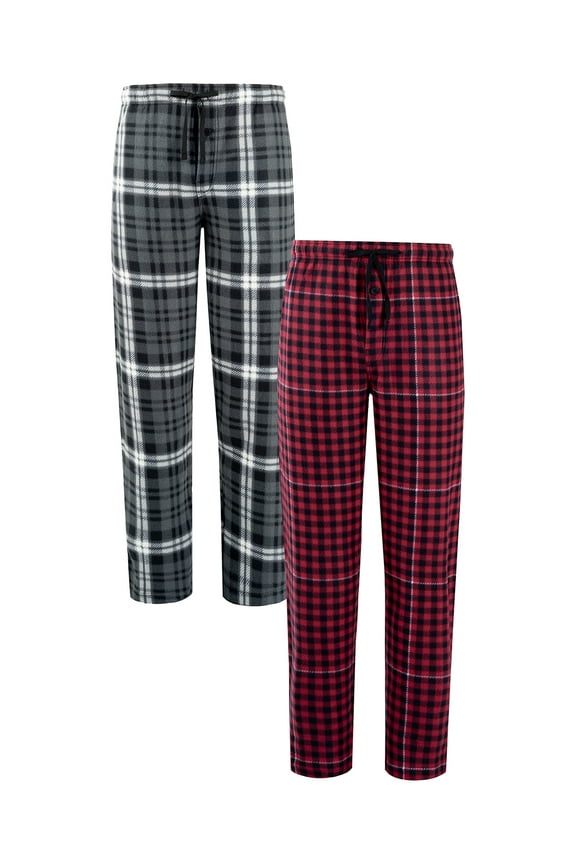 Men's Plaid Fleece Pajama Pant 2-Pack, Sizes S-5XL