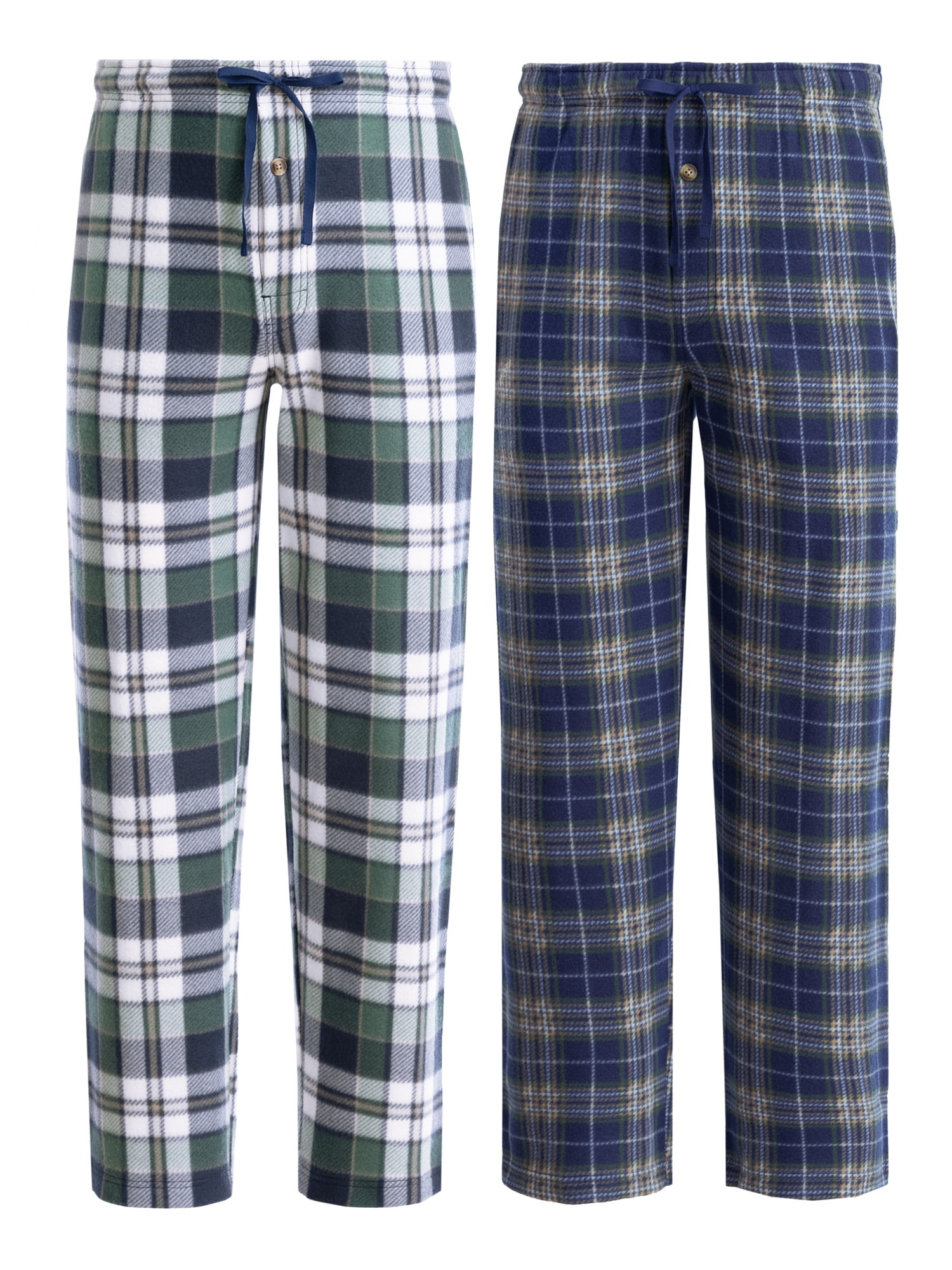 Fruit of the Loom Men's Plaid Fleece Pajama Pant 2-Pack, Sizes S-5XL