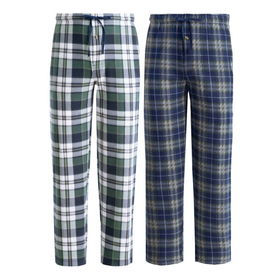 Fruit of the Loom Men's Plaid Fleece Pajama Pant 2-Pack, Sizes S-5XL