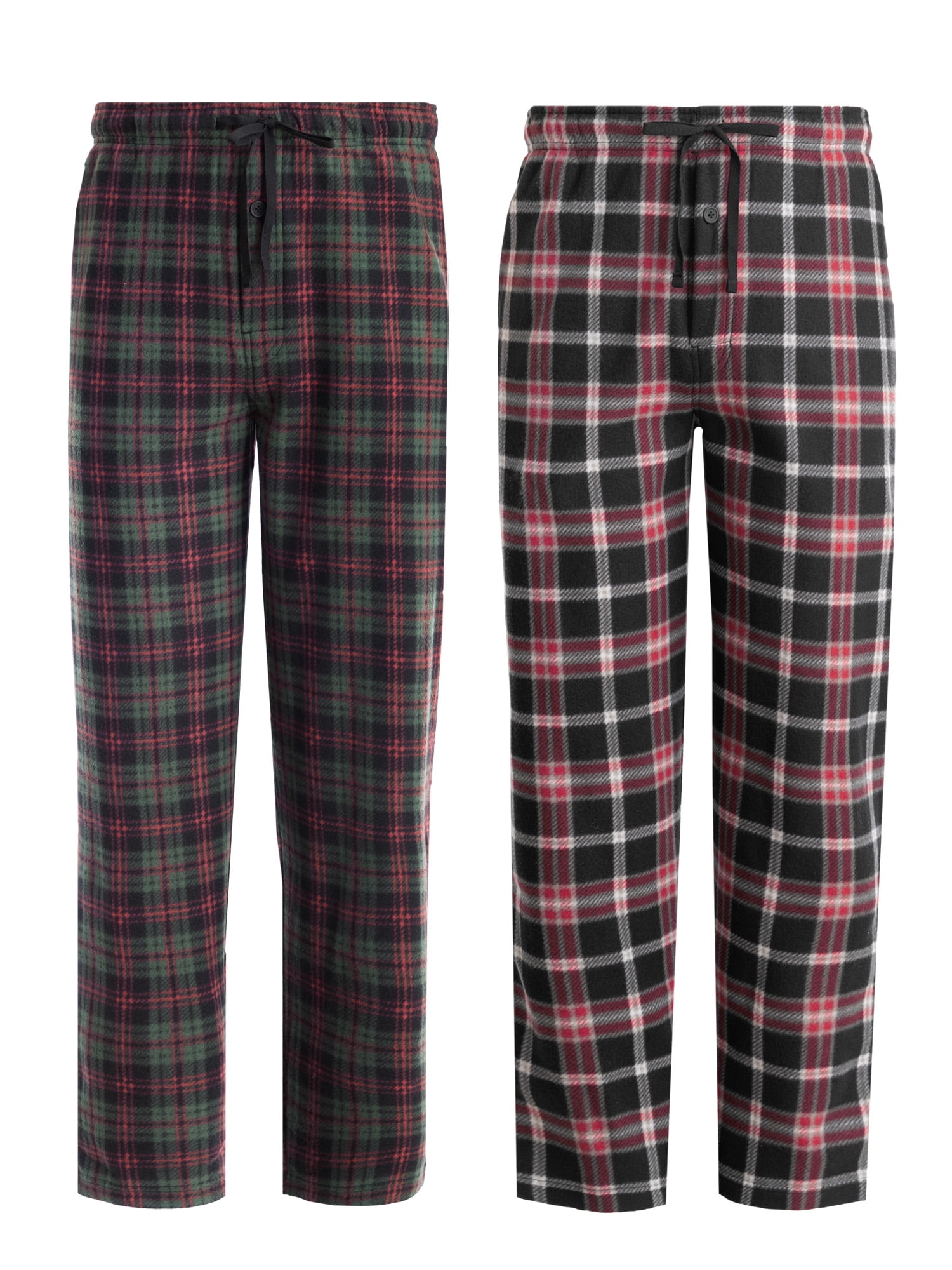 Fruit of the Loom Men's Plaid Fleece Pajama Pant 2-Pack, Sizes S-5XL