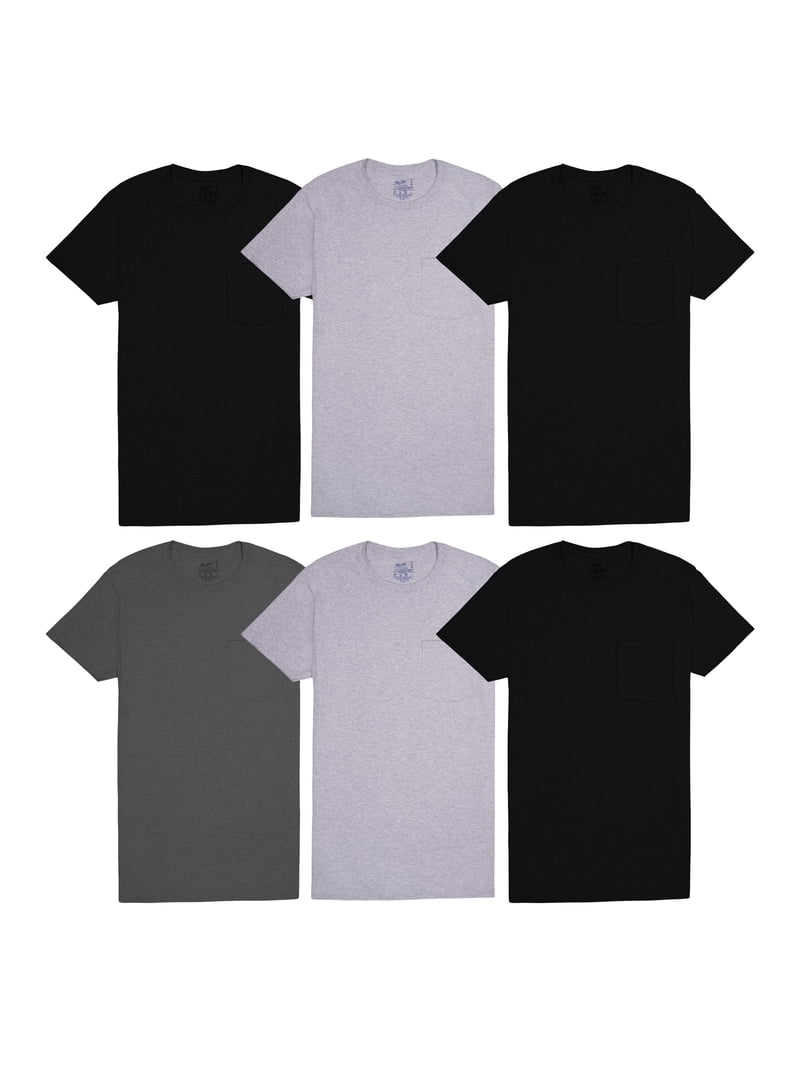 Fruit of the Loom Men's Assorted Pocket T-Shirts, 6pk, Size M