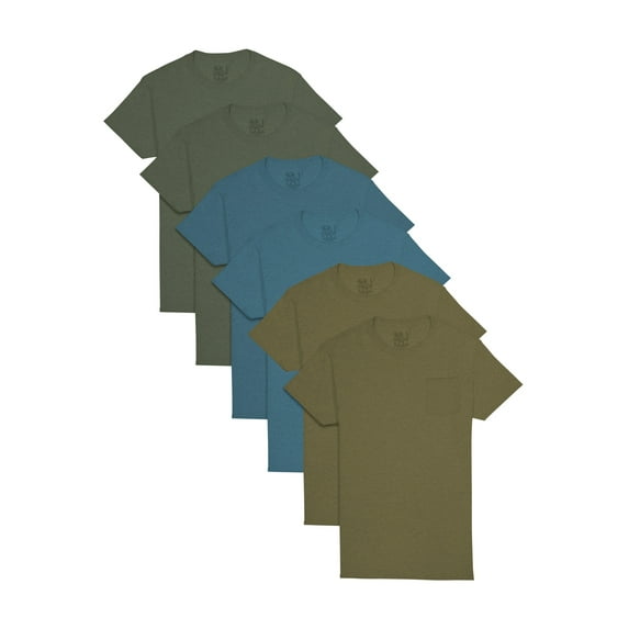 Fruit of the Loom Men's Eversoft Pocket T-Shirt Undershirts, 6-Pack