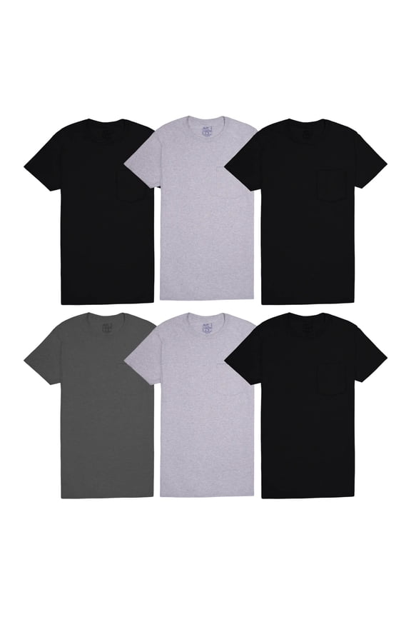 Men's Eversoft Pocket T-Shirt Undershirts, 6-Pack