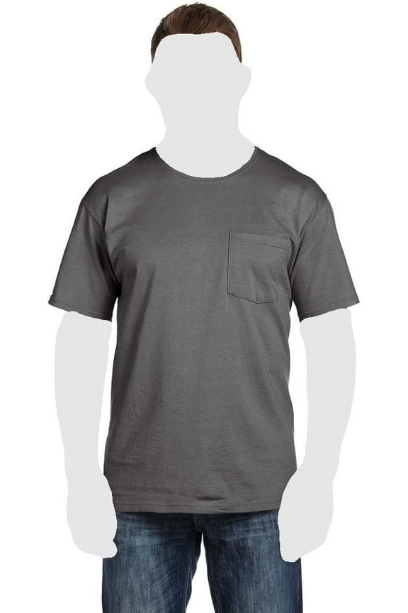 Men's Pocket T-Shirts 4 Pack Charcoal 2X