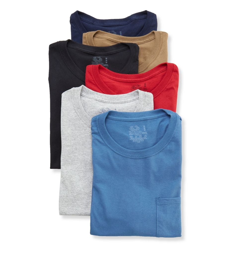 Fruit of the Loom Men's Pocket T-Shirts, 6 Pack - Walmart.com