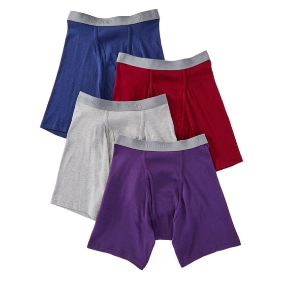 Fruit of the Loom Men's Premium Boxer Brief 4 Pack, Assorted, Large