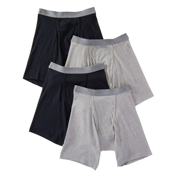 Fruit of the Loom Men's Premium Boxer Brief 4 Pack, Black/Gray, Large
