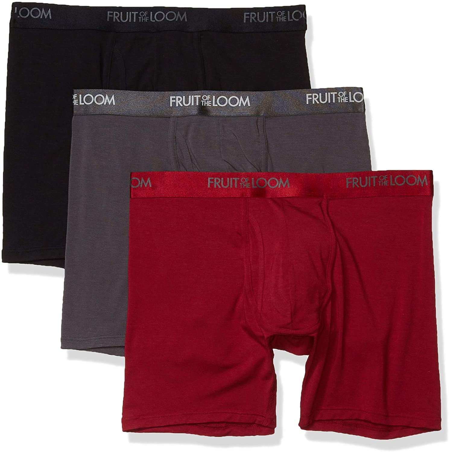 Fruit of the Loom Men's Premium Luxe Modal Blend Boxer Briefs, assorted