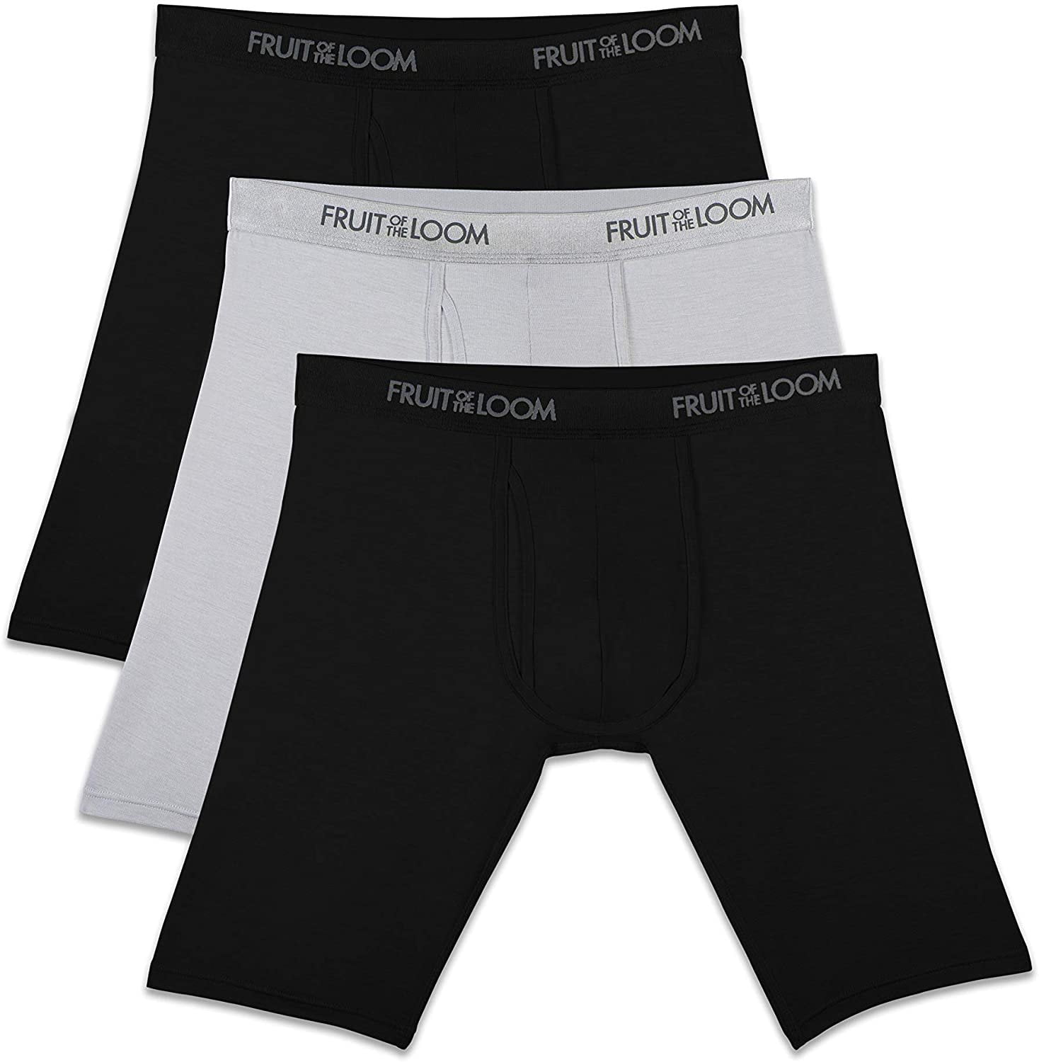 Fruit of the Loom Men's Premium Luxe Modal Blend Long Leg Boxer Briefs