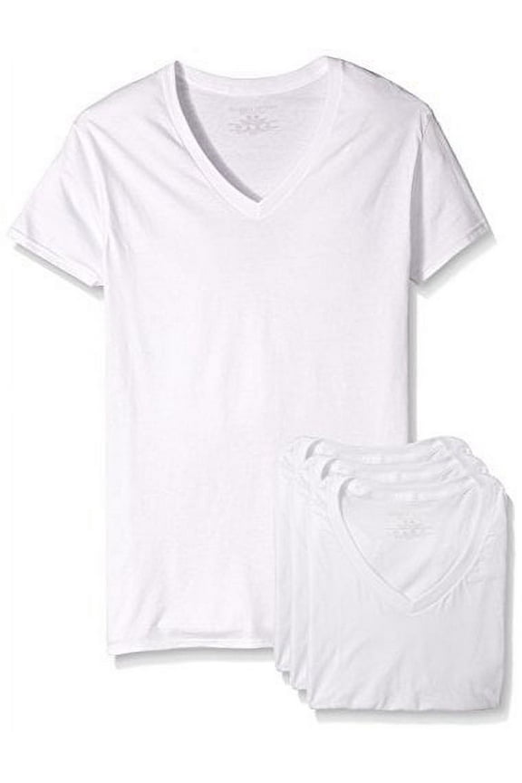 Men's Premium V-Neck Tee Pack of 4 White, XX-Large